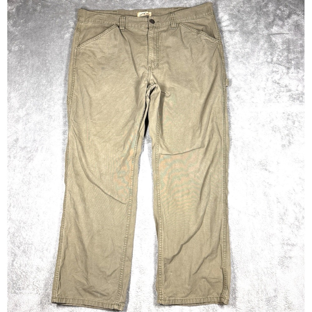 Blue Mountain Pants Mens 40x32 Khaki Cotton Straight Leg Work Casual